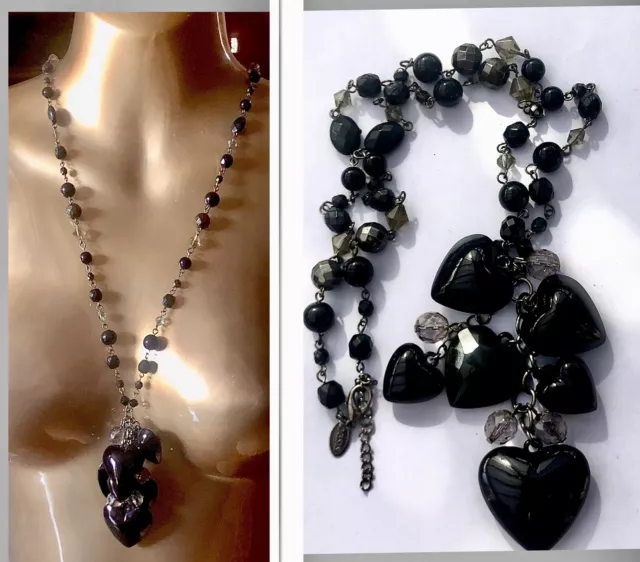 Oasis Black Heart Necklace Pendant Ethnic Hippie Boho Tribal Aztec
