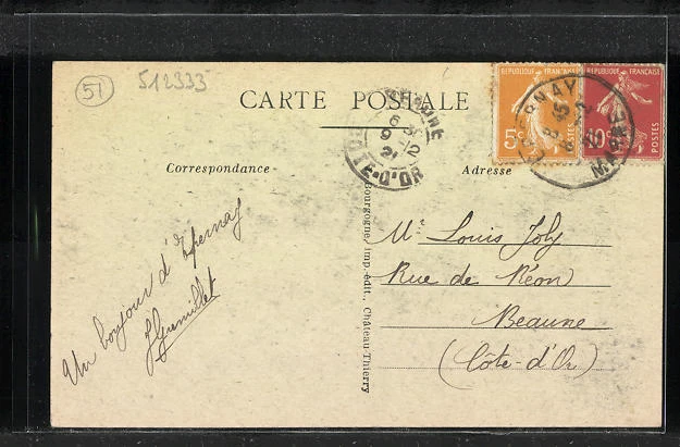 CPA Épernay, Bords de la Marne and Tour de l'Union Champenoise 1921 2