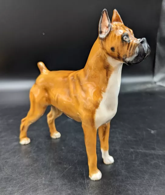 Handsome 6 1/2"  Royal Doulton Boxer Dog Figurine Warlord of  Mazelaine