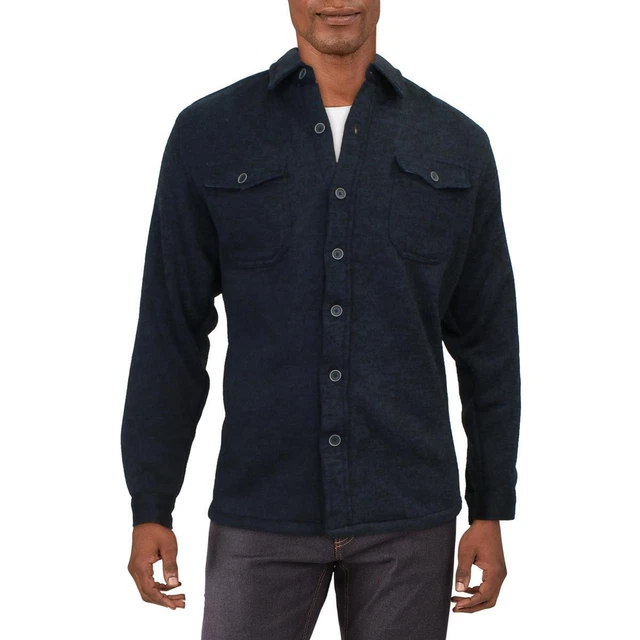Weatherproof Vintage Mens Sherpa Lined Warm Cardigan Sweater Jacket BHFO 8508