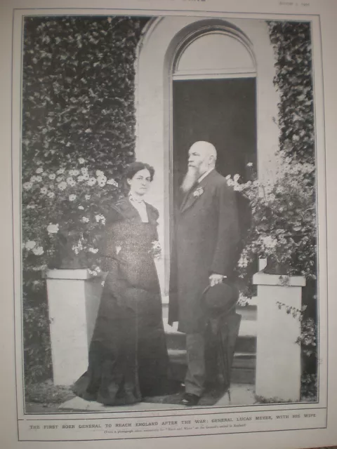 Printed photo South Africa Boer General Lucas Meyer with his wife 1902