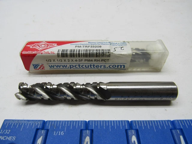 Pct 1/2" 3-Flute Pm4 Long Roughing End Mill