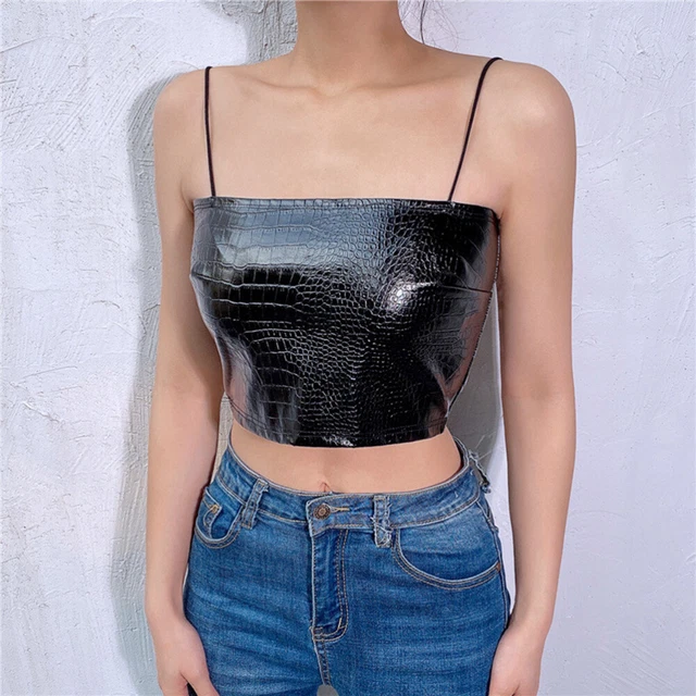 Top senza maniche donna cinturino spaghetti serbatoio cordone ombelicale senza schienale donna