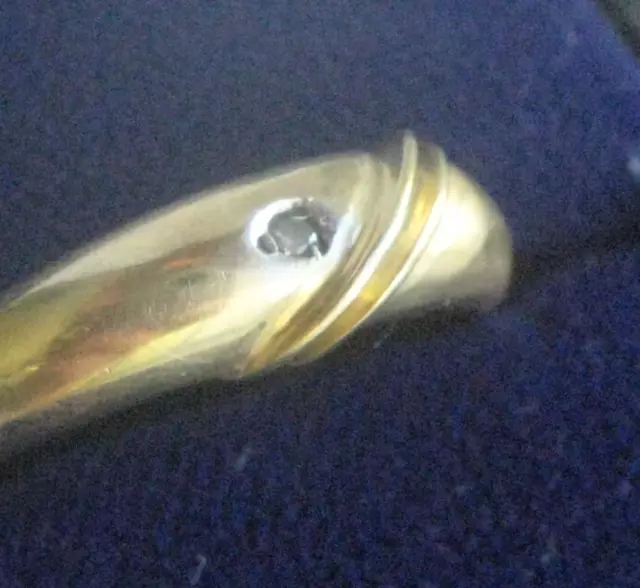 Vintage Eighties Brillantring goldener Ring 585 Goldring Solitär Brillant 19mm