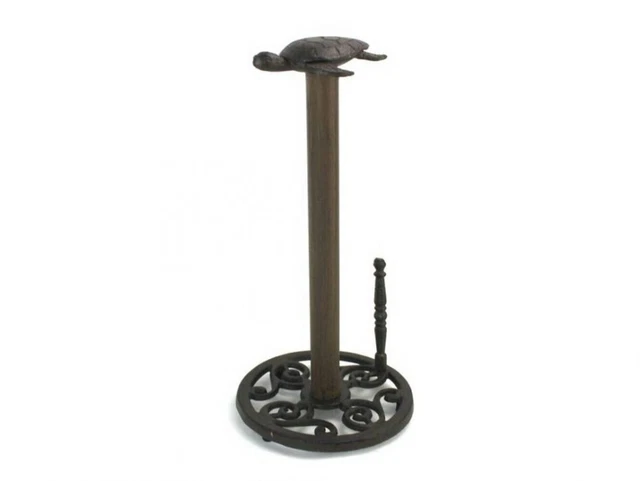 Cast Iron Sea Turtle Paper Towel Holder 13"