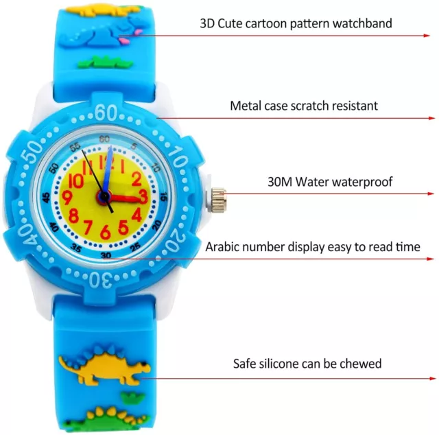 Orologio Impermeabile Bambini 3DCartoon Digitale RagazziRagazze Orologi Regalo Per Tempo Insegnamento 3