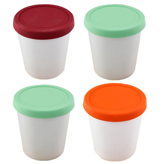 2 Pieces Ice Cream Storage Containers with Lids Set 2.5 Quarts Homemade Ice  Cream Tubs, Reusable Cream Container with Non Slip Base Freezer Containers