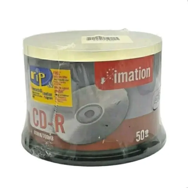 CD-R 48X 80Min 700MB Blank Media Disc Spindle Case 50 Pancake Box Imation Sealed