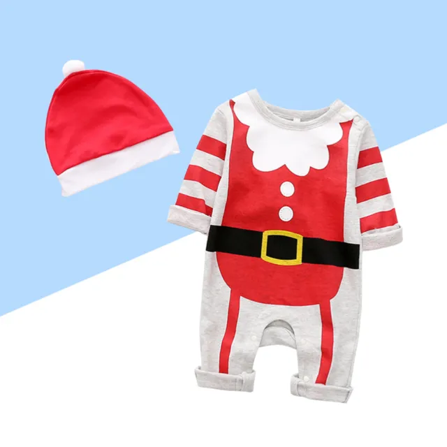 Tuta Babbo Natale bambino con pagliaccio di Natale cappello cotone siamese abbigliamento tute