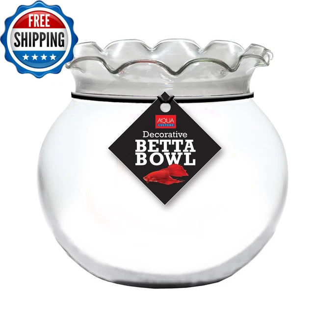 1 Gallon Betta Bowl for Betta Fish Impact-Resistant Plastic Clear  Small Tank