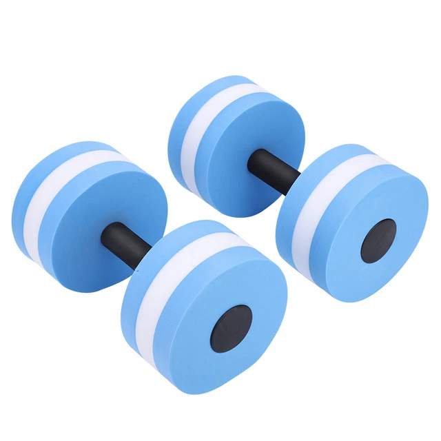 (blue)2PCS Workout Foam Dumbbell In Water Barbell Float For Body Shaping