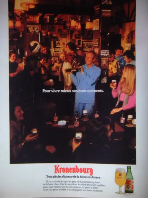 Publicité 1976 Kronenbourg Trois Siècles D'amour De La Bière En Alsace - Bar