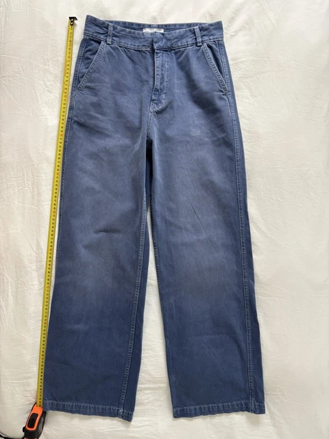 Pantalon Jean Large Zara Noir Motif Sirènes Et Coquillages Blanc - Taille 40 Neuf Avec étiquette