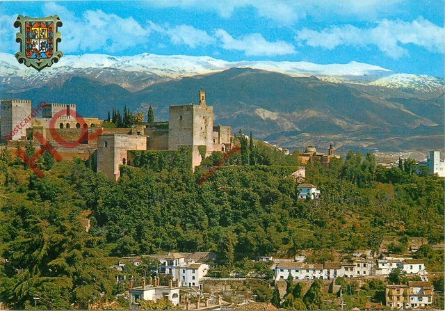 Picture Postcard:-Granada, Vista General De La Alcazaba Y Sierra Nevada