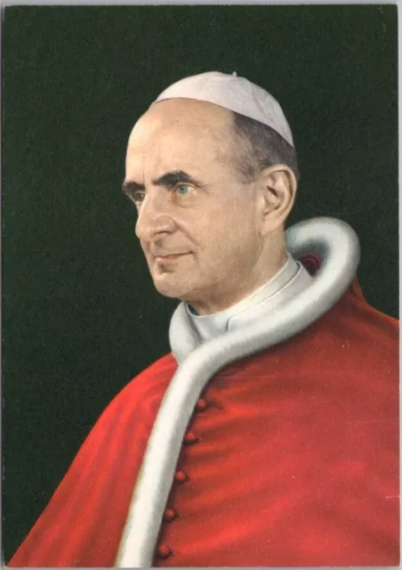 Vintage 1960s POPE PAUL VI Vatican Rome Italy Postcard "Paulus PP VI" Unused