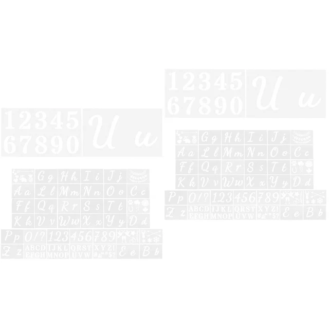 SyiXute 36 Pezzi Stencil per Lettere,Lettere in Plastica Riutilizzabili da 3 Pollici e Stencil
