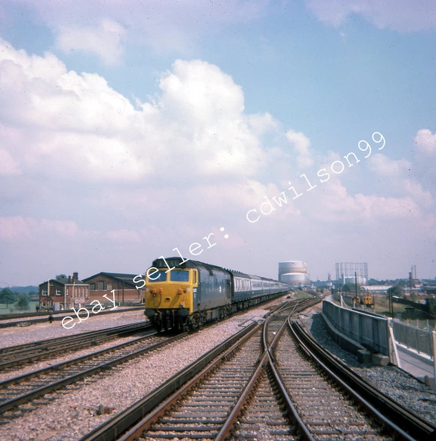 British railway kodak slide br class 50 no 50037 at reading 1975