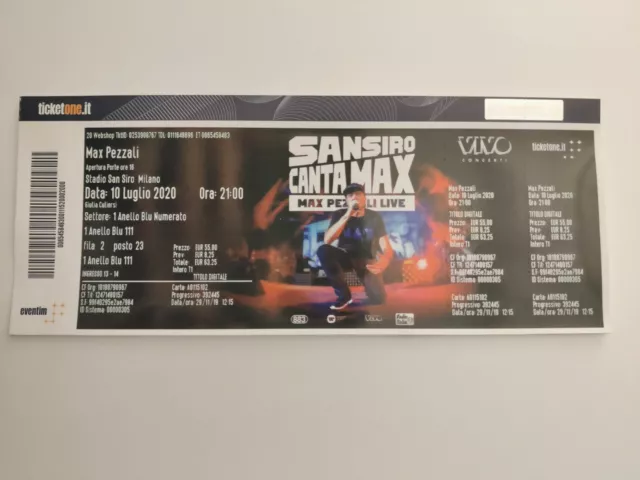 Biglietto concerto Max Pezzali