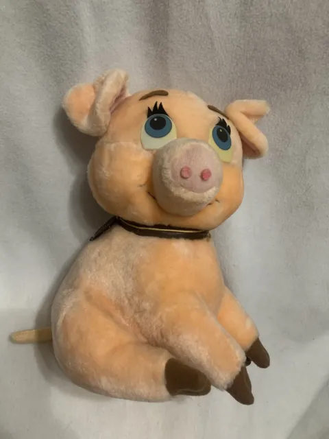 Hen Wen Pig Plush 11” The Black Cauldron Stuffed Animal TOMY 1985 VTG