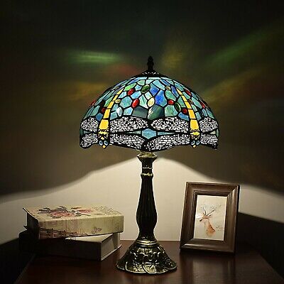 Tiffany Libellula Stile Fatto a Mano 12 cm Lampada da tavolo-Vetro Colorato multicolor 2