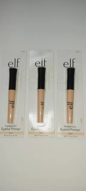 3 x ELF Shadow Lock Eyelid Primer Fix Eyeshadow Sheer Nude Base