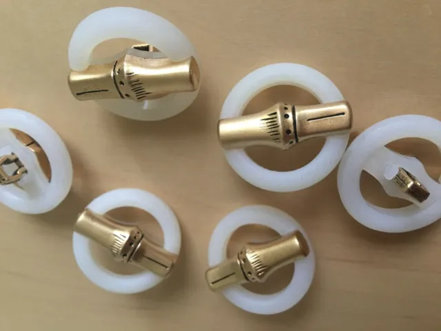 55 x boutons de tige perle en plastique blanc et or - 26 mm - couture - artisanat - à faire soi-même