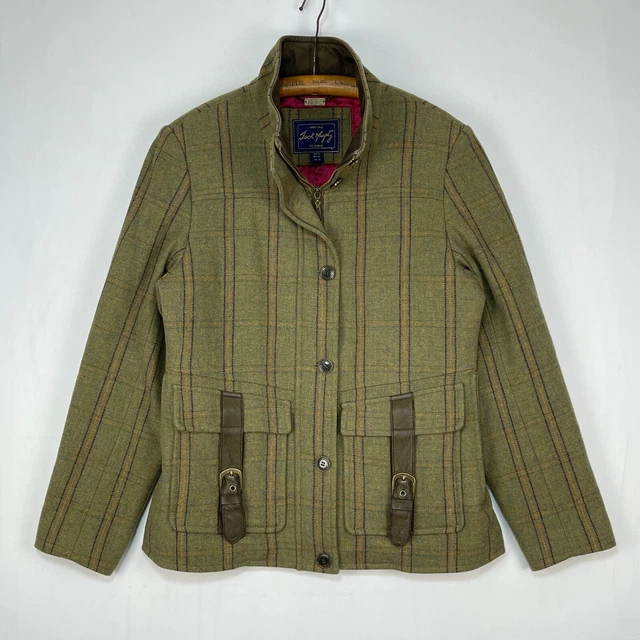 JACK MURPHY TWEED Jacket Women s Size UK 12 Brown Herringbone Wool