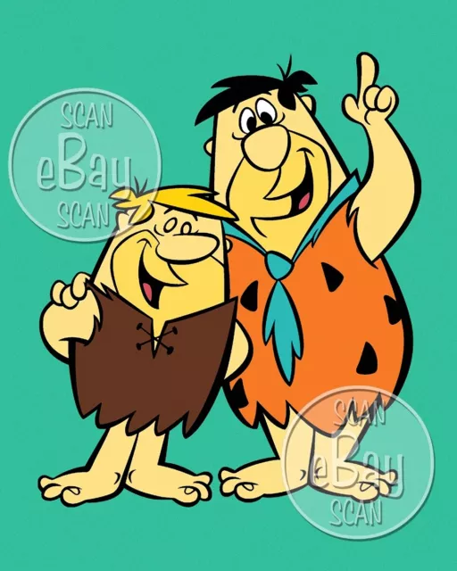 Rare! FLINTSTONES Cartoon TV Photo HANNA BARBERA Studios FRED & BARNEY