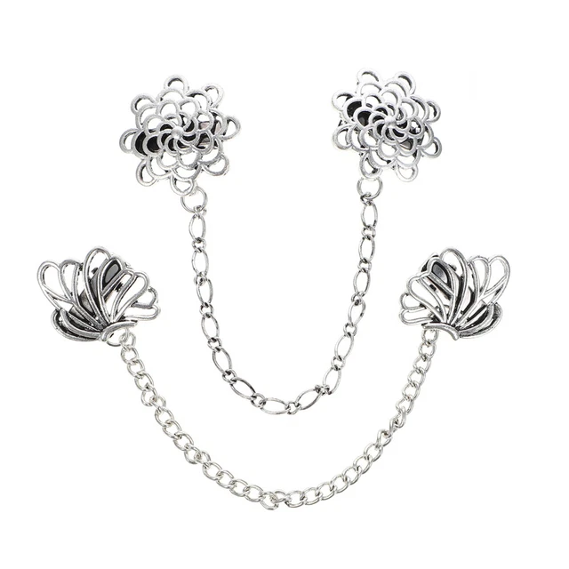 Clips de Chaîne Cardigan Rétro: 2Pcs Vintage Chemise Chemise Chemise Chemise