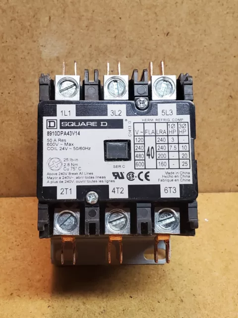 Square D 8910DPA43V14 Definite Purpose Contactor