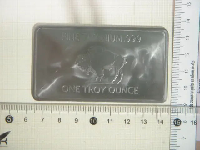 Titanium buffalo ingot-bar 1 oz