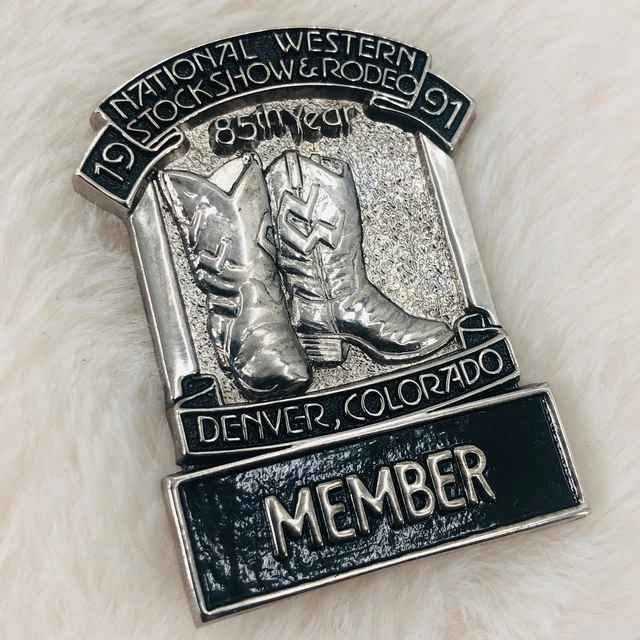 1991 Denver National Western Stock Show Rodeo Member Souvenir Lapel Pin Badge