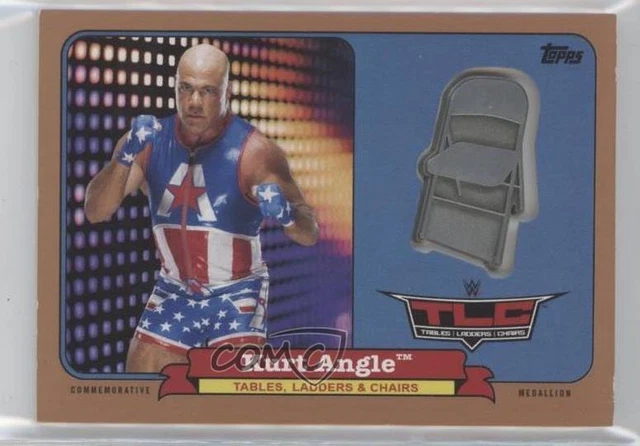 2018 Heritage WWE TLC: Tables Ladders & Chairs Medallions Bronze /99 Kurt Angle