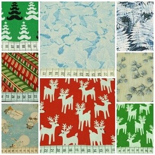 Tessuto Patchwork 50x 110cm Cotone Thema Natale