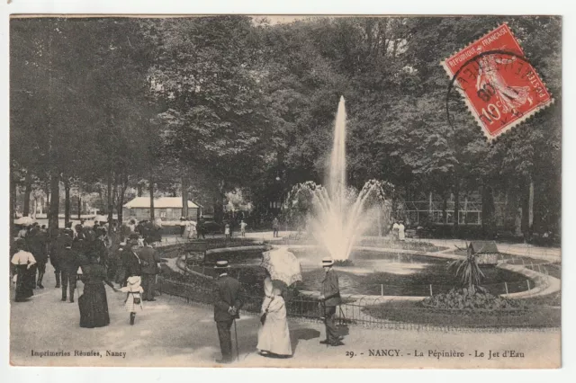 NANCY - CPA 54 - LA PEPINIERE - le jet d'eau - fontaine