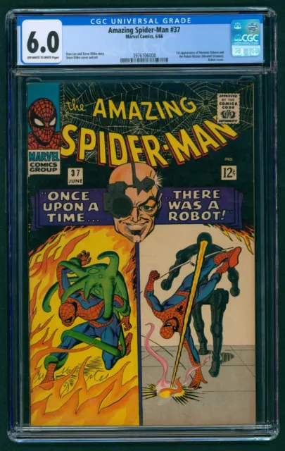 Amazing Spider-man #37 (1966) CGC 6.0 OW/W! 1st Appearance Norman Osborn! Marvel