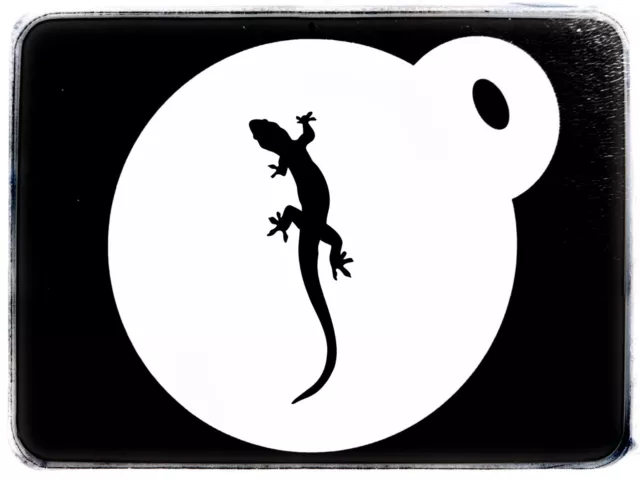 0928 Lizard Coffee Duster Cake Tattoo Face Airbrush Reusable Mylar Stencil