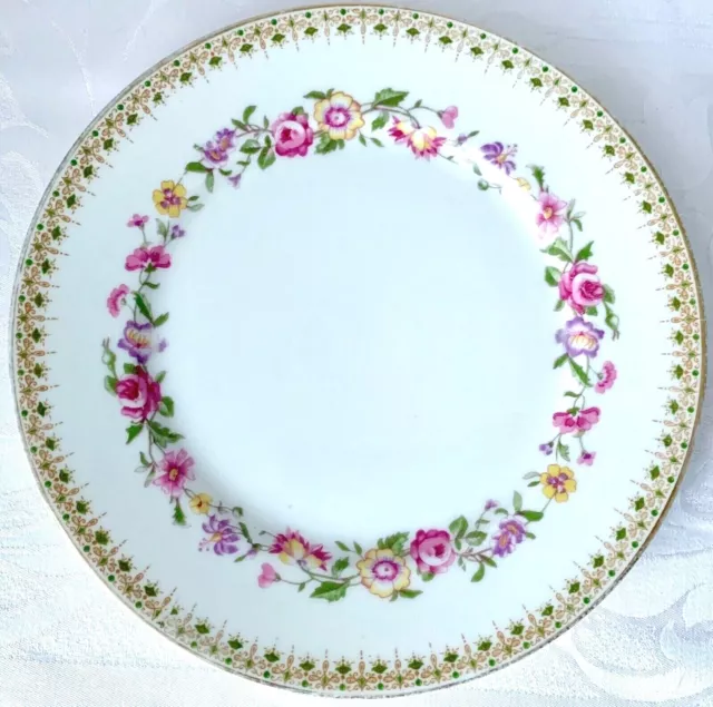 Pretty Charles Ahrenfeldt Limoges Floral Salad Plate, R. H. Stearns