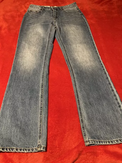 HM womens denim blue jeans size 6 regular straight