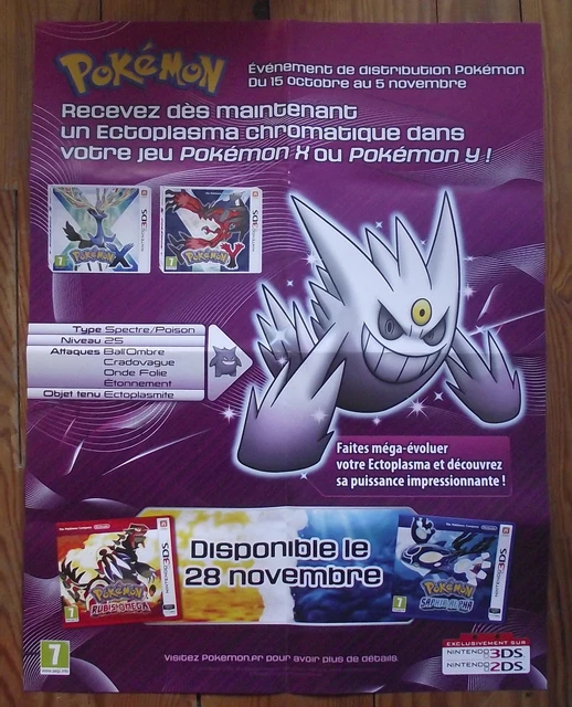 AFFICHE POKEMON ECTOPLASMA CHROMATIQUE 80 x 60 cm TBE poster EUR 12,00
