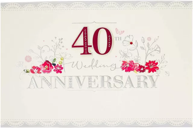 Carte anniversaire rubis 40e anniversaire de mariage pour couples