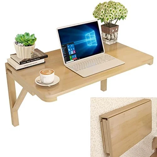 Wall Desk, Mounted Floating Table, Folding Desks, 29.5" Lx19.6 W, Fold Down