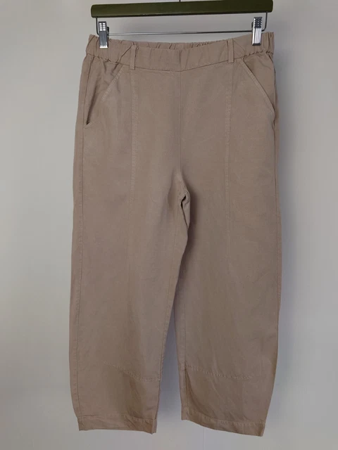 Eileen Fischerhose Tencel Leinenmischung Hose Gr. XS Taschen Crop