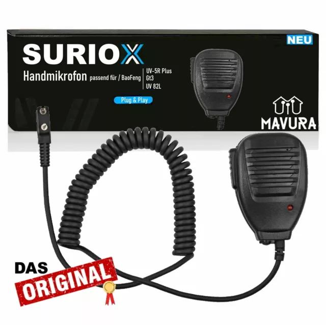 SURIOX Mikrofon Lautsprecher für BAOFENG UV-5R Plus GT-3 UV 82L Hand-funkgerät