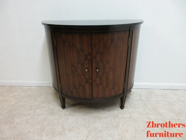 Hickory Chair Company Granite Top Demi Lune Console Server Bar Liquor Cabinet B