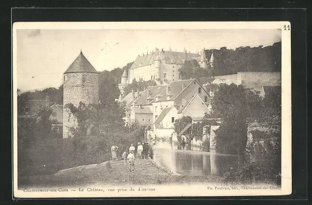 CPA Chateauneuf-sur-Cher, le Chateau, vue prise du deversour