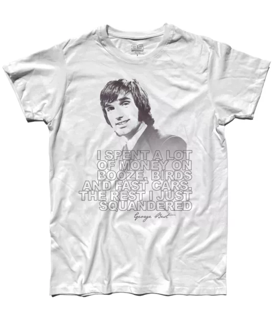 T-shirt uomo GEORGE BEST I spent a lot of money football calcio Manchester