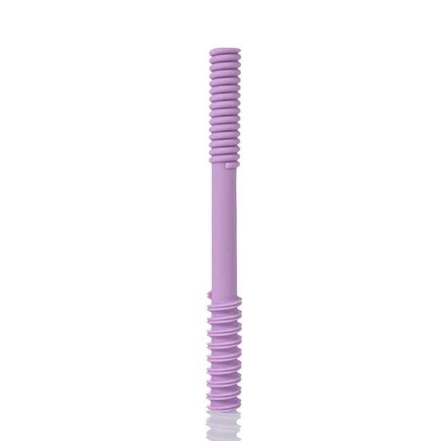 Long Tube Teether Toy Infants Baby Safety Teething Stick Silicone Chewing Bit ql