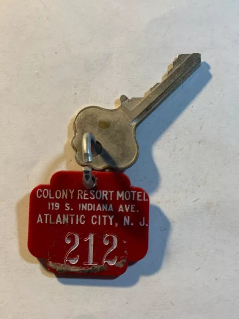 Colony Resort Motel Hotel Room Key Fob with Key Atlantic City New Jersey #212