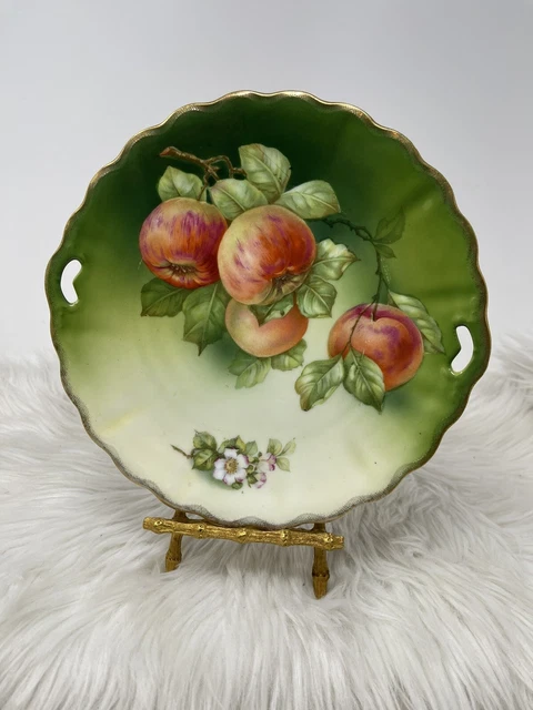 Antique PT Bavaria Tirschenreuth Porcelain Hand Painted Plate Gilded 9-1/2”
